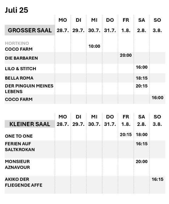Download Programm kommende Woche