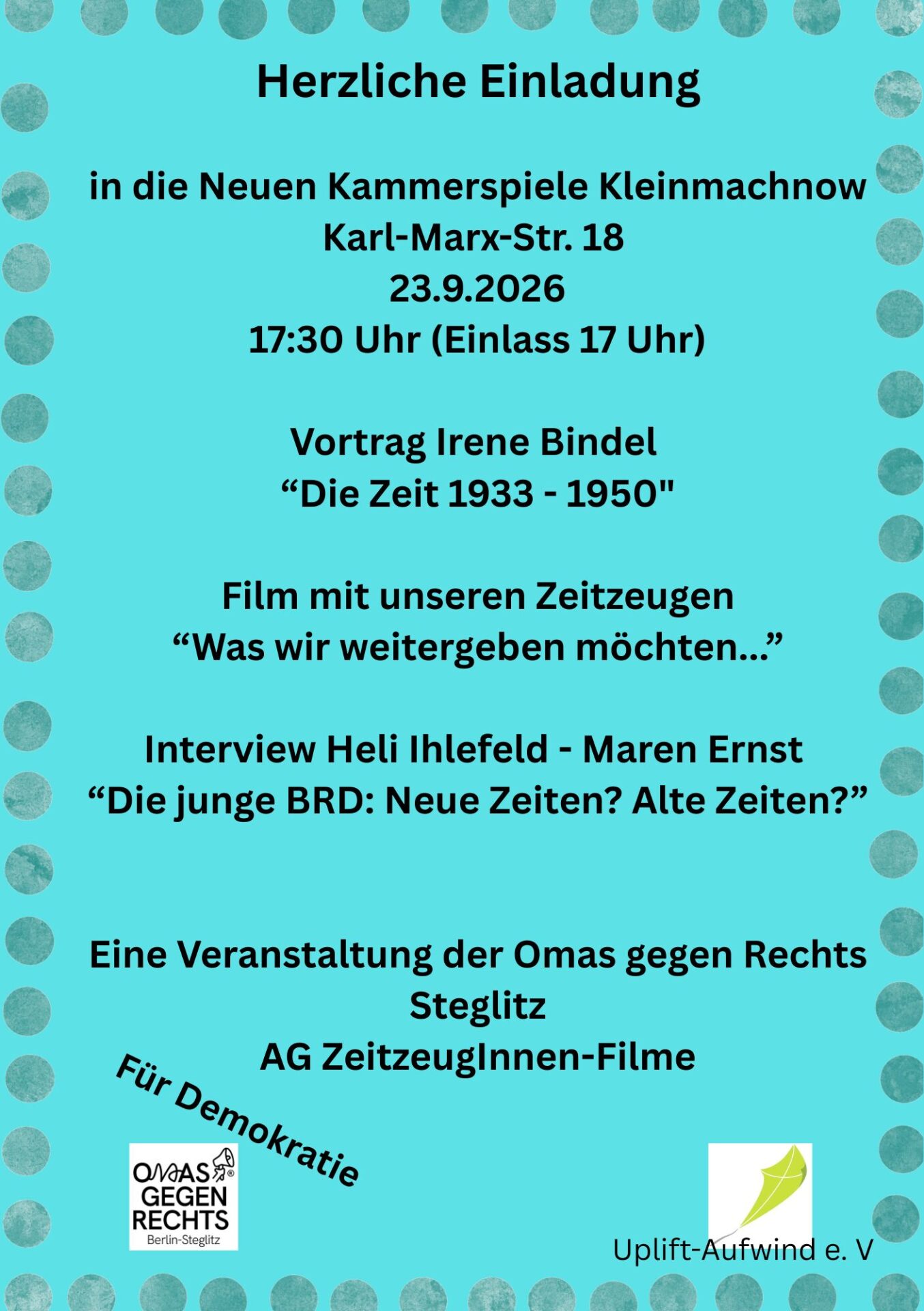 Im Schatten der Mauer - Vortrag- Film- Interview